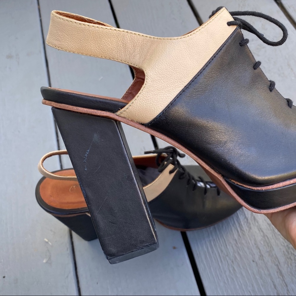 Rachel Comey 10 Black Pratt Lace Up Slingback Heel - Picture 6 of 8